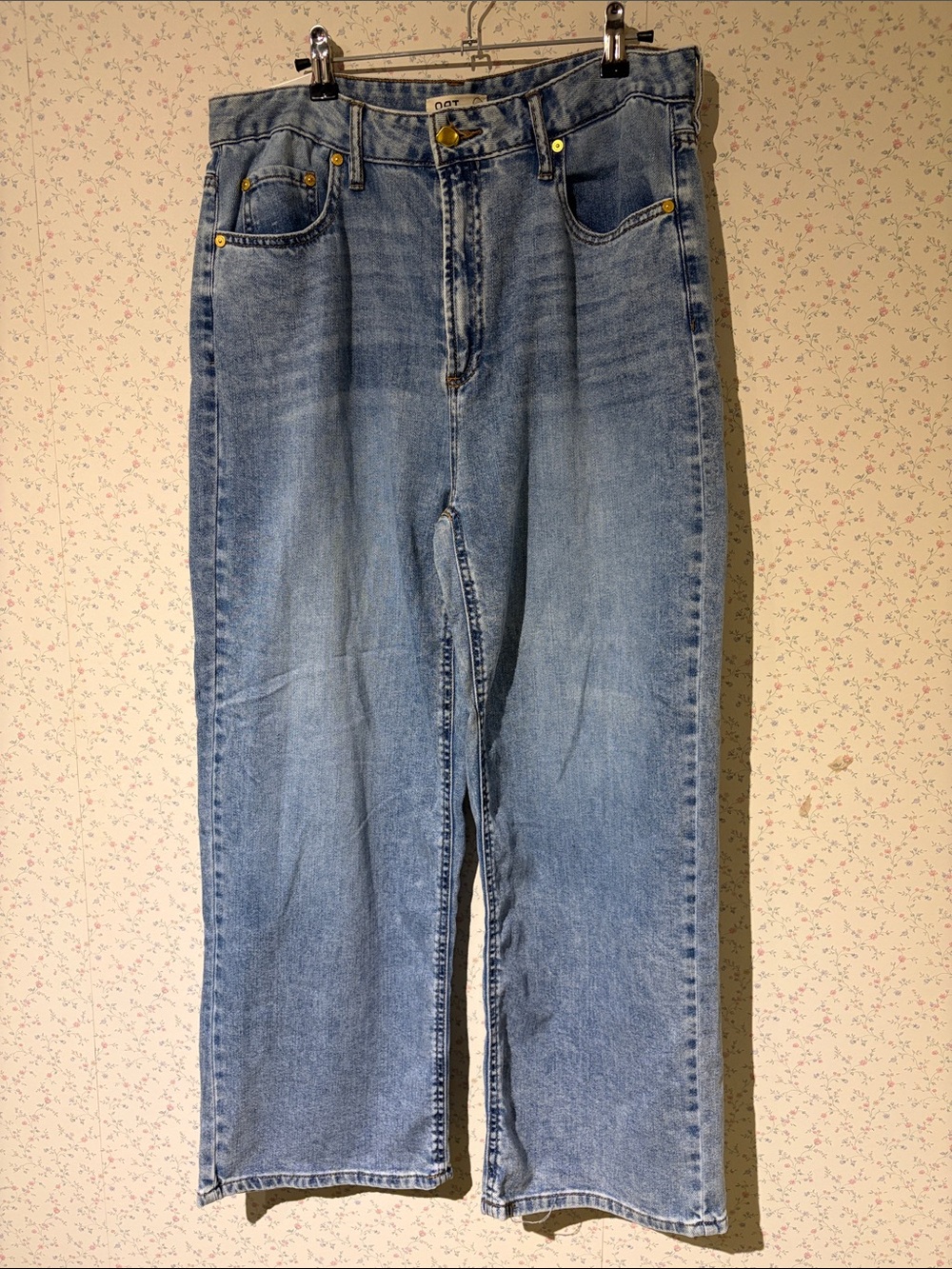 NWT Oat New York Cloud Luxe Denim Light Blue Wide Leg Jean - Size 12/31